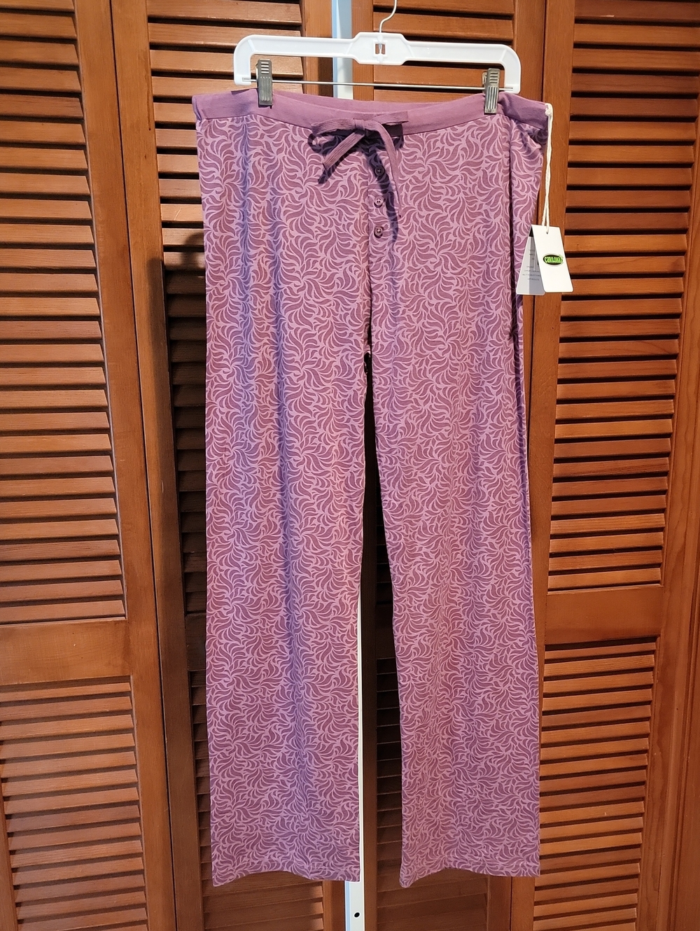 CARILOHA BAMBOO PAJAMA BUTTOMS IN A DUSTY ROSE/ MULBERRY SWIRL PRINT